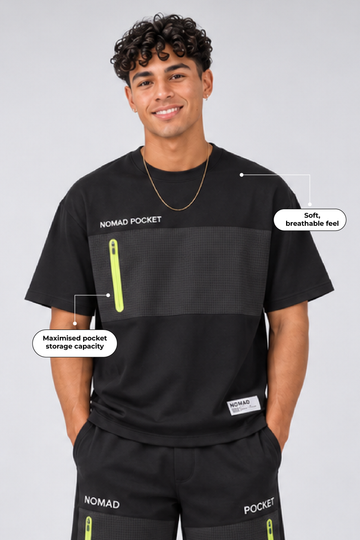 IN LOVE Nomad Short Sleeved T-Shirt - Black