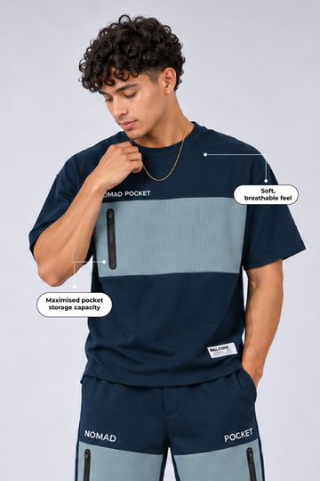 IN LOVE Nomad Short Sleeved T-Shirt - Navy