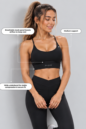 IN LOVE Padded Sports Bra - Black