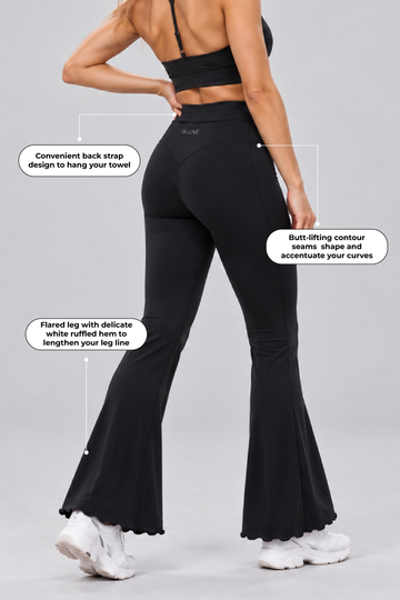 IN LOVE Wave Flare Legging - Black